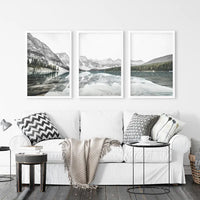 Moraine Lake Nature 3 Piece Wall Art. Nordic Mountain Prints