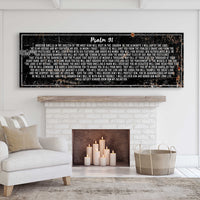 Psalm 91: He Is My Refuge – Rustic Christian Wall Art for Living Room, Religious Decor for Home