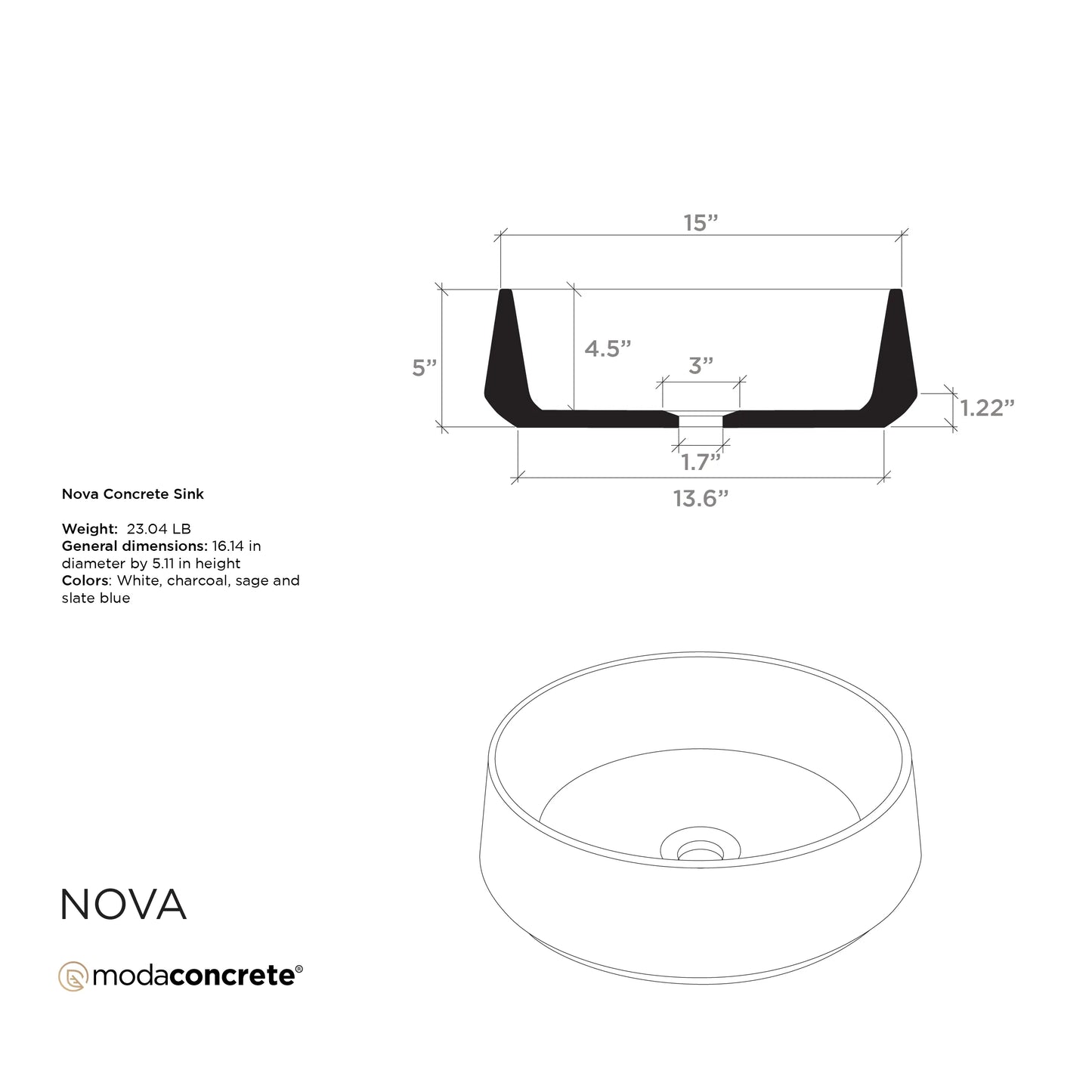 Nova Concrete Sink