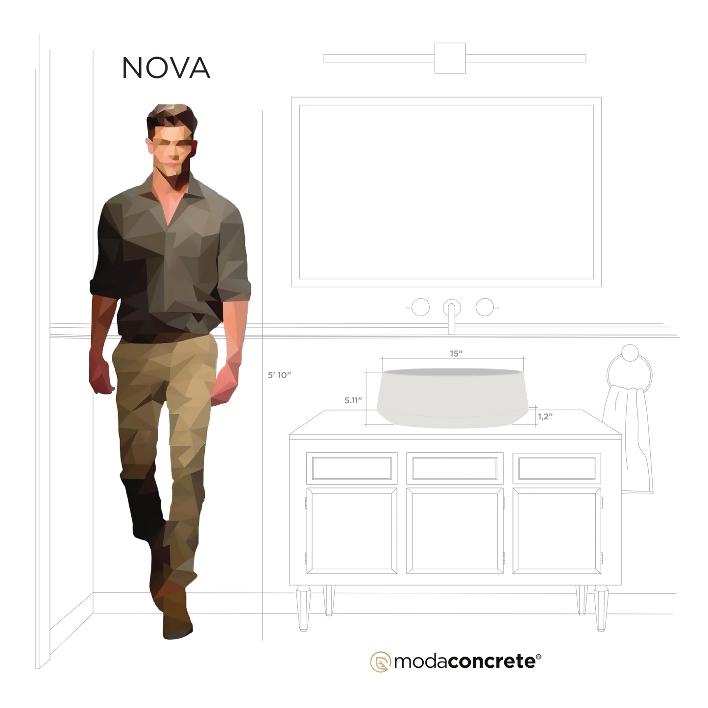 Nova Concrete Sink