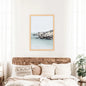 Nautical Neutral Tones Print. Ocean Waves, Rocks