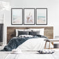 Coastal Boho Wall Art. Beach Pampas Grass, Blue Ocean Waves