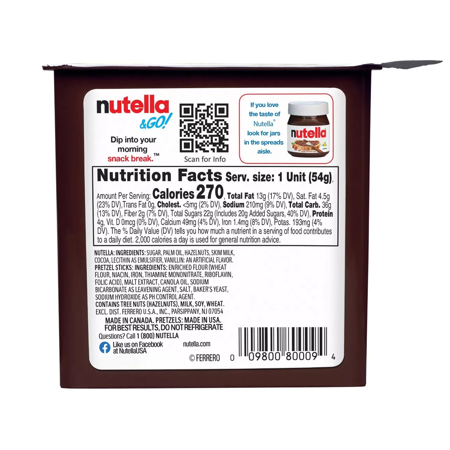 Nutella & Go Pretzel 54G