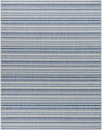 Olin White&Blue Striped Nordic Rug