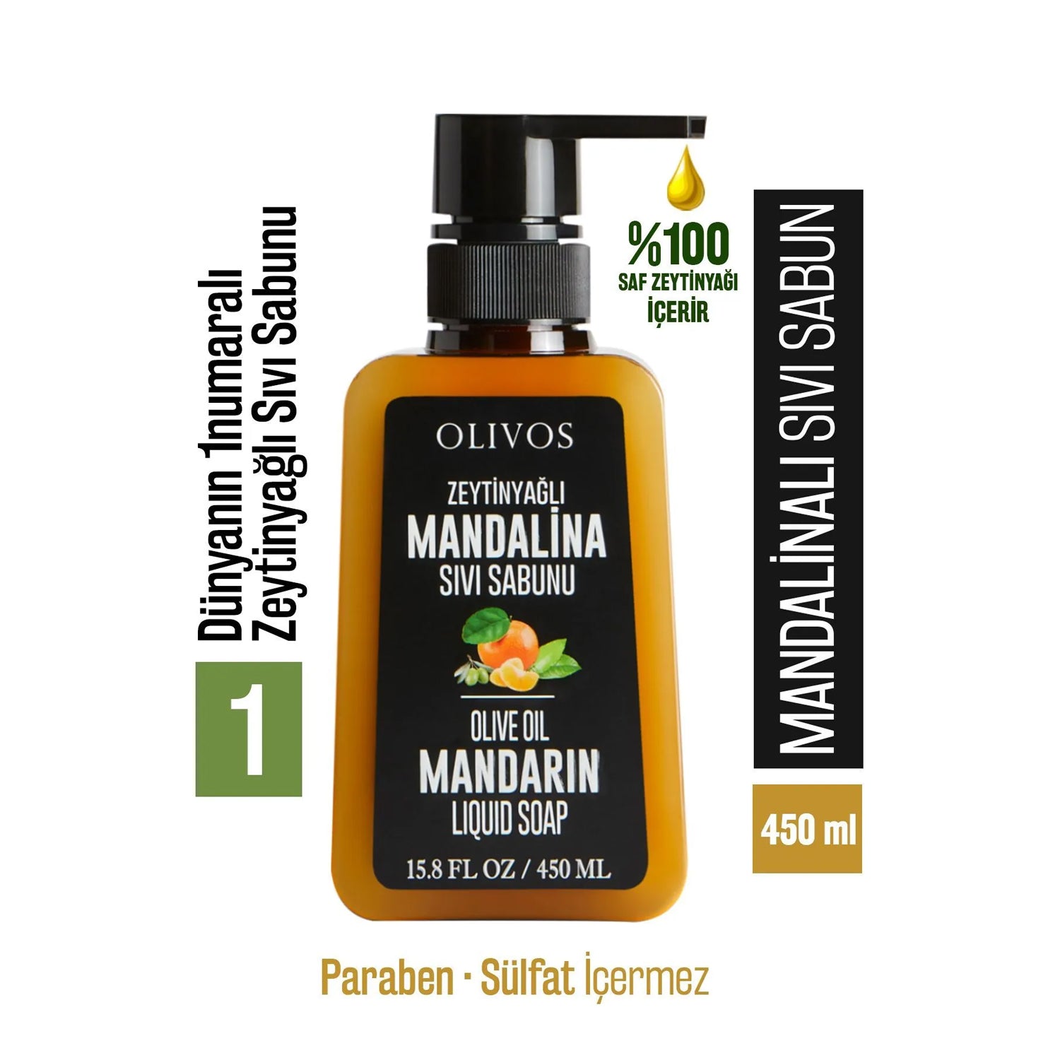 Olivos Mandarin Liquid Soap 450Ml