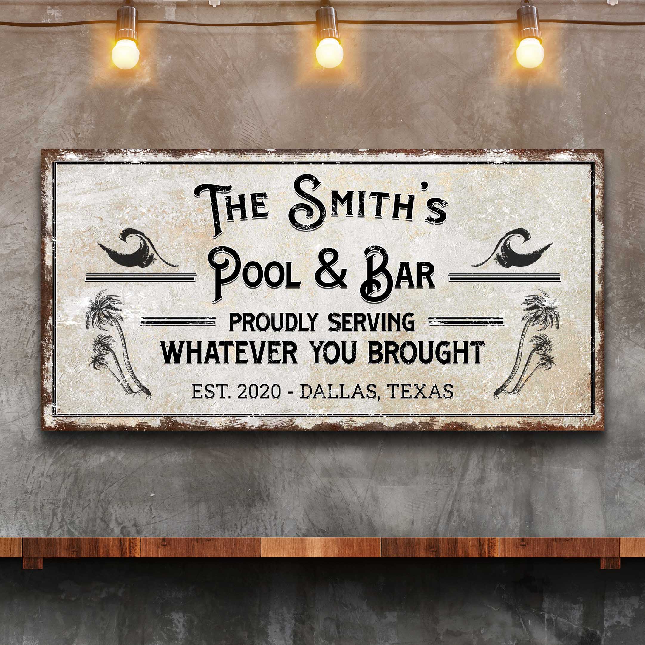 Personalized Rustic Pool Sign