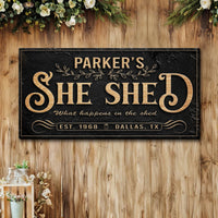 Personalized She Shed Sign XX