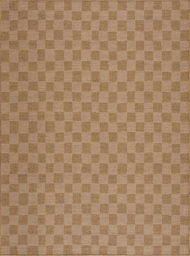 Kuval Checkered Brown Rug