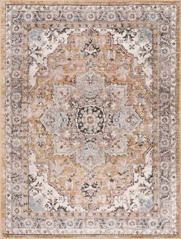 Albie Gold & Beige Area Rug - Clearance