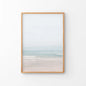 Pastel Pink Beach and Blue Waves. Modern Sea Print