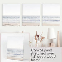 Pastel Minimalist Wave Photo. Set of 3 Beach House Wall Art