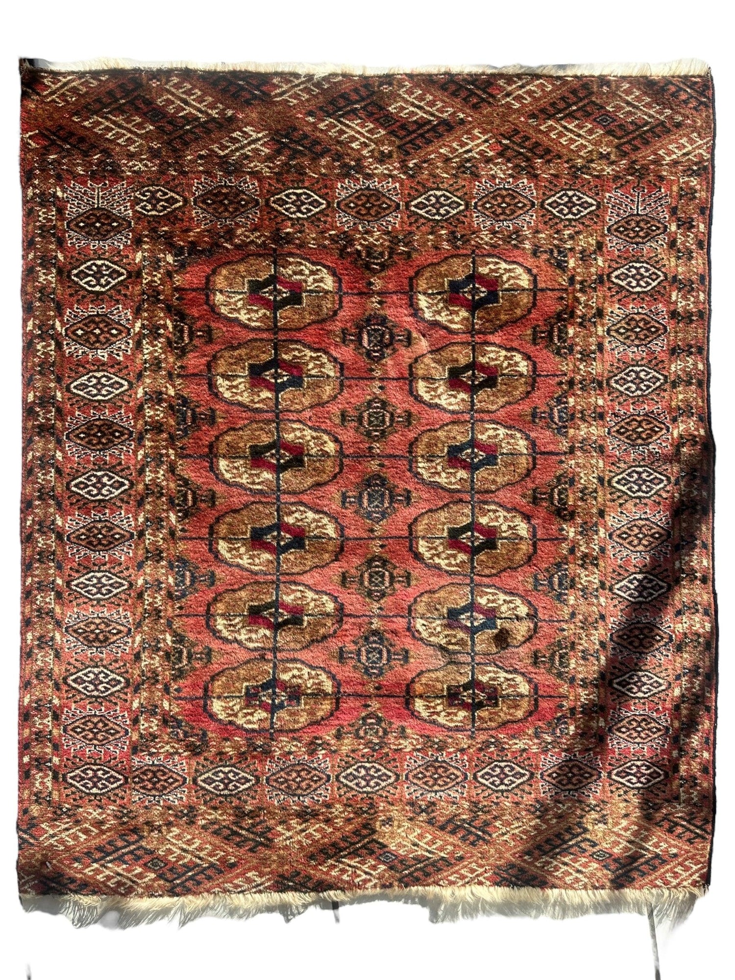 Vintage Kabile Türkmen Tekke Halısı 3'4” x 4'
