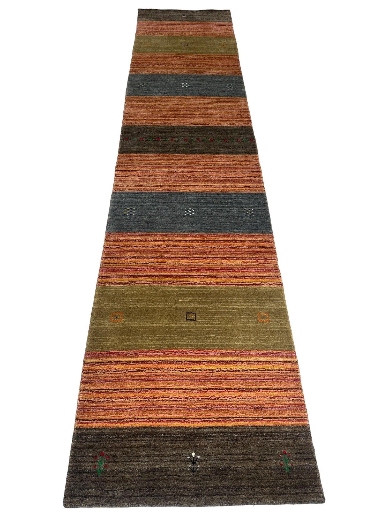 Hand-loomed Indo-Gabbeh Runner Rug 2’7” x 11’4”