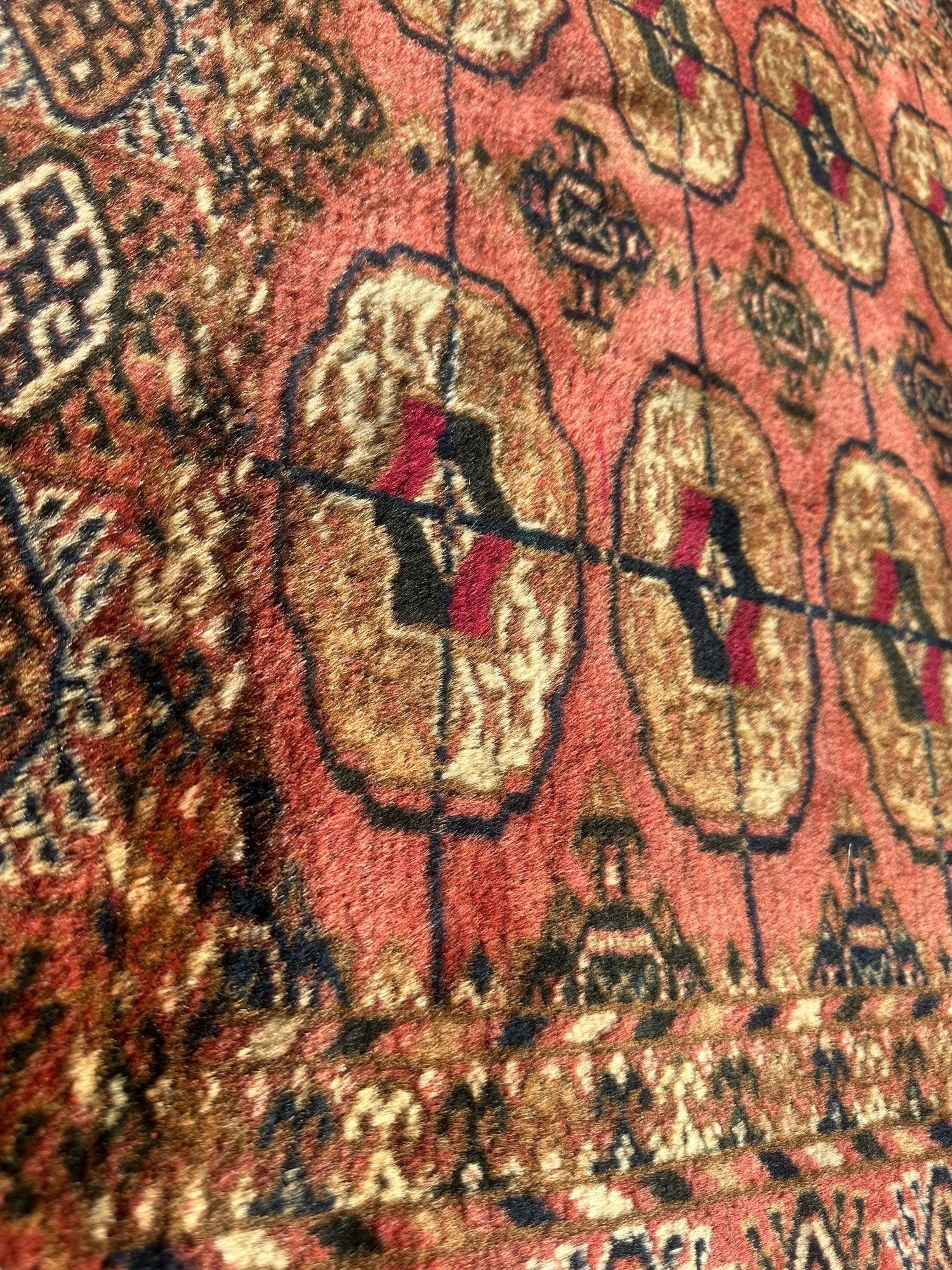 Vintage Kabile Türkmen Tekke Halısı 3'4” x 4'