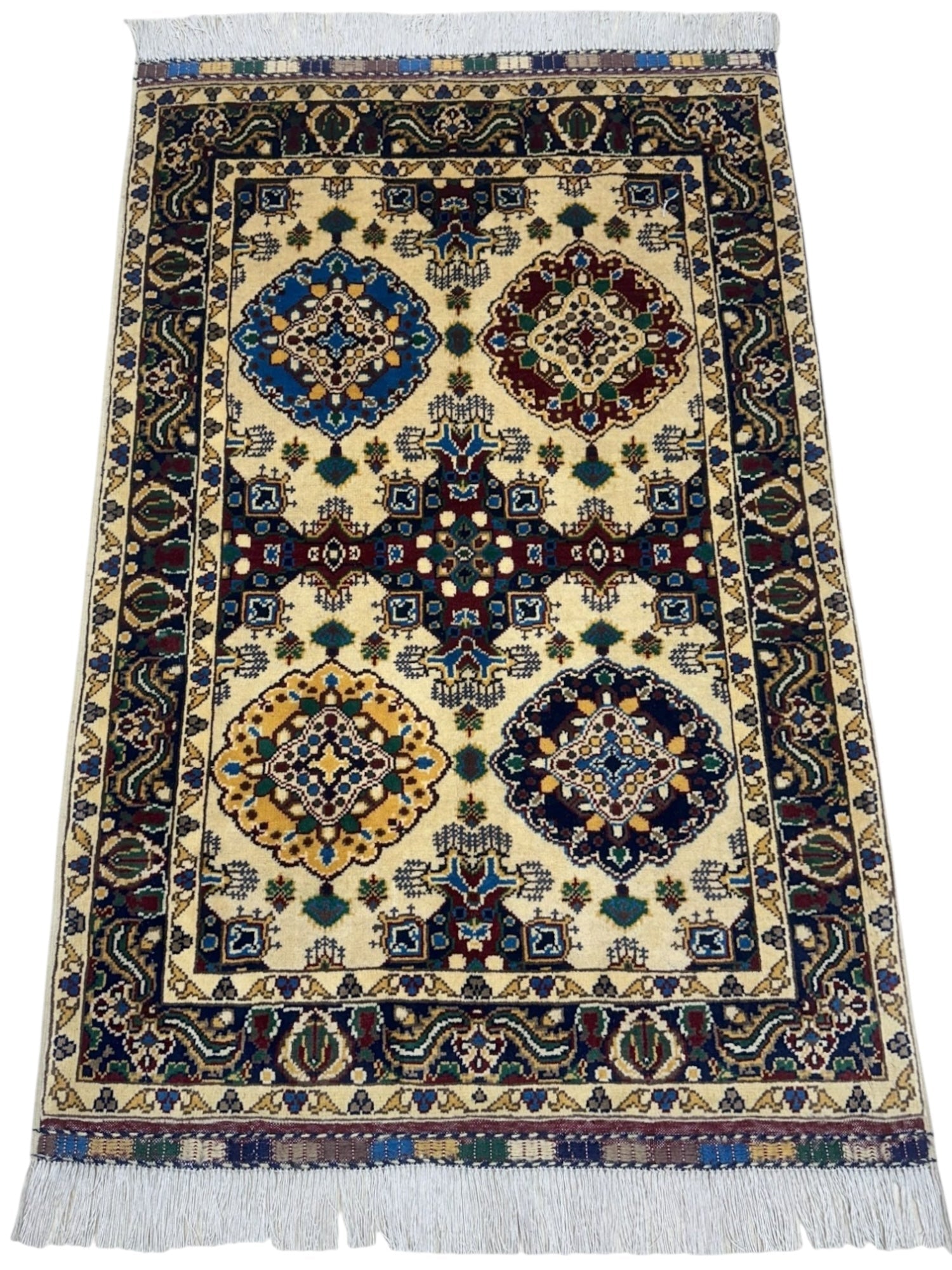 Hand-Knotted Afghani Kashi Wool Rug – 2’9″  x  4’4″