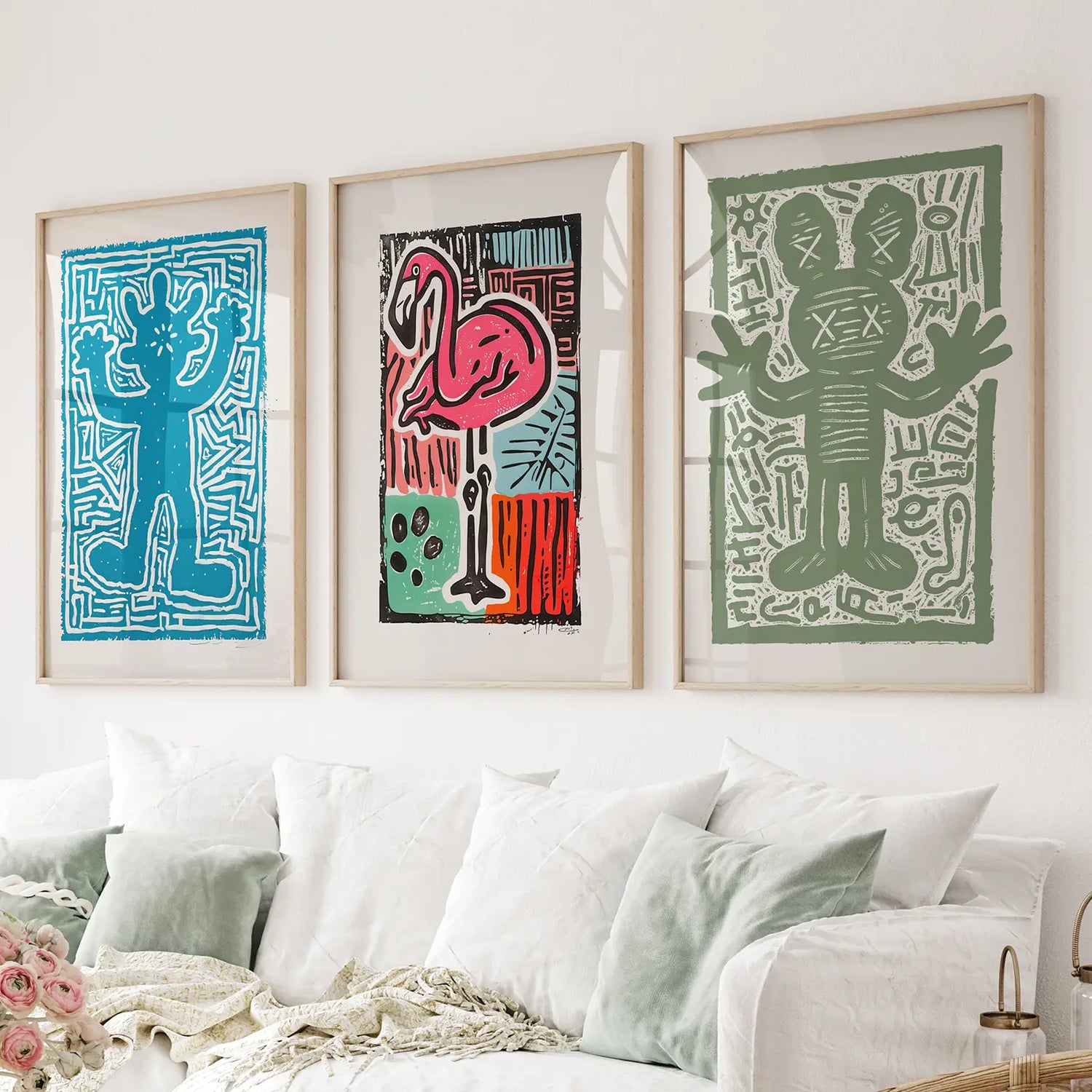 Renkli, Trend ve Şık Duvar Sanatı. Poster Seti Dekoru