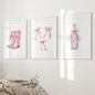 Trendy Pink Wall Art Prints Preppy Room Decor Set