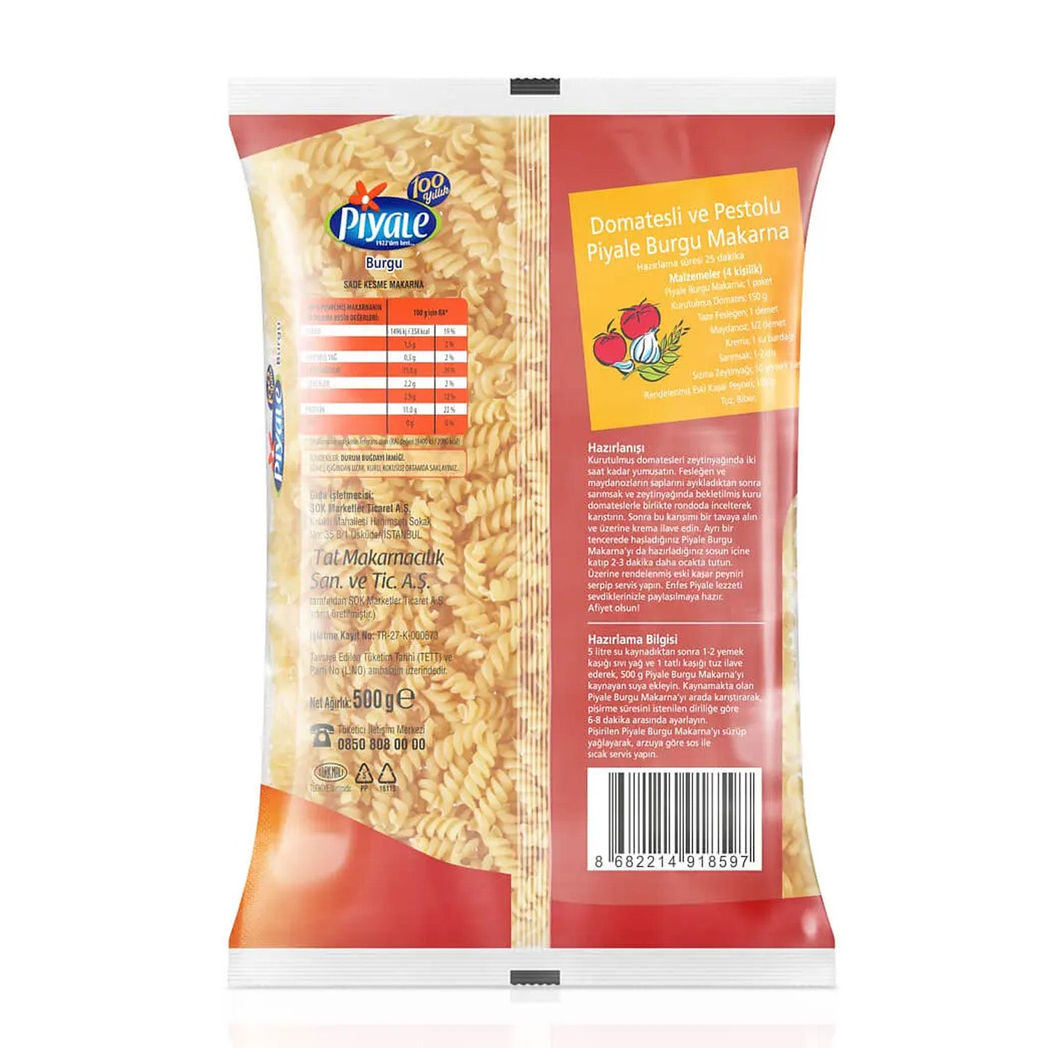 Piyale Fusilli Burgu 500G