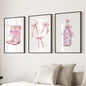 Trendy Pink Wall Art Prints Preppy Room Decor Set