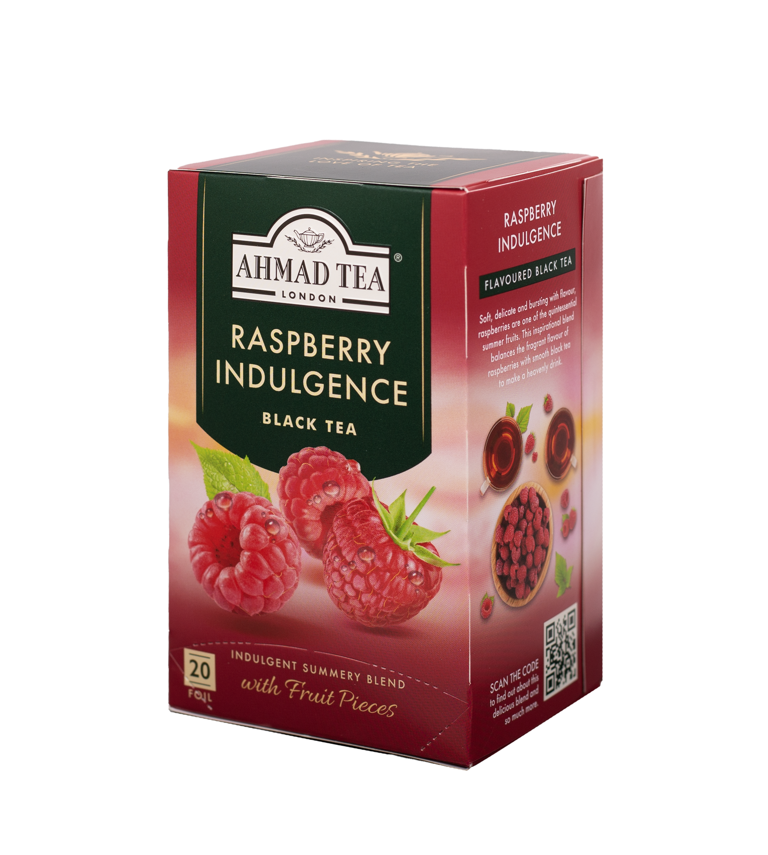 Raspberry Indulgence - Black Tea | 20' Tea Bags | Ahmad Tea