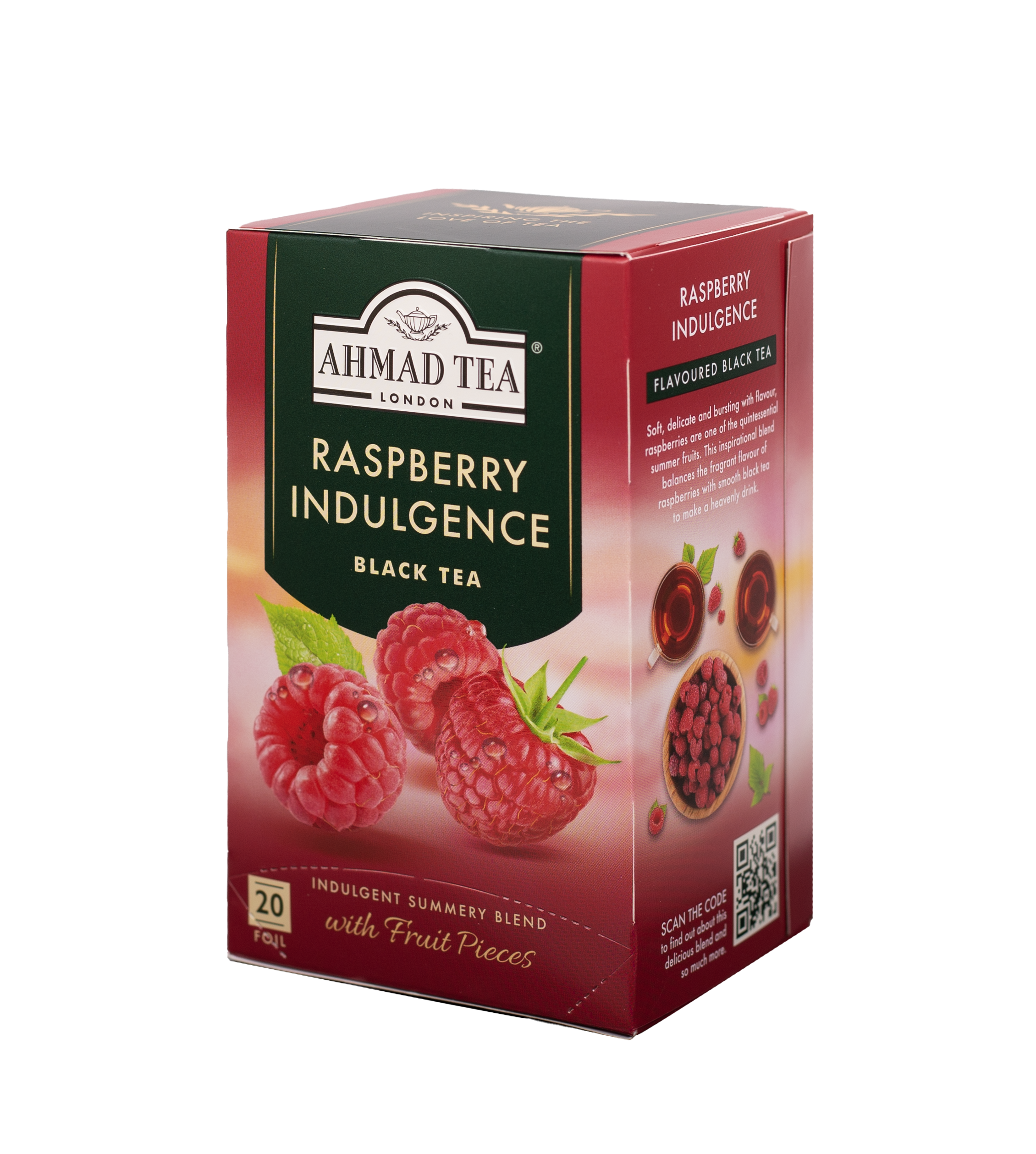 Raspberry Indulgence - Black Tea | 20' Tea Bags | Ahmad Tea
