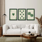 Set of 3 Piece Vintage Green Beige Cards