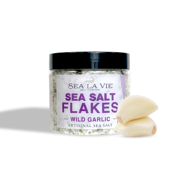 Gourmet Sea salt Flakes | Wild Garlic Sea Salt | Sea La Vie | 3.5 oz