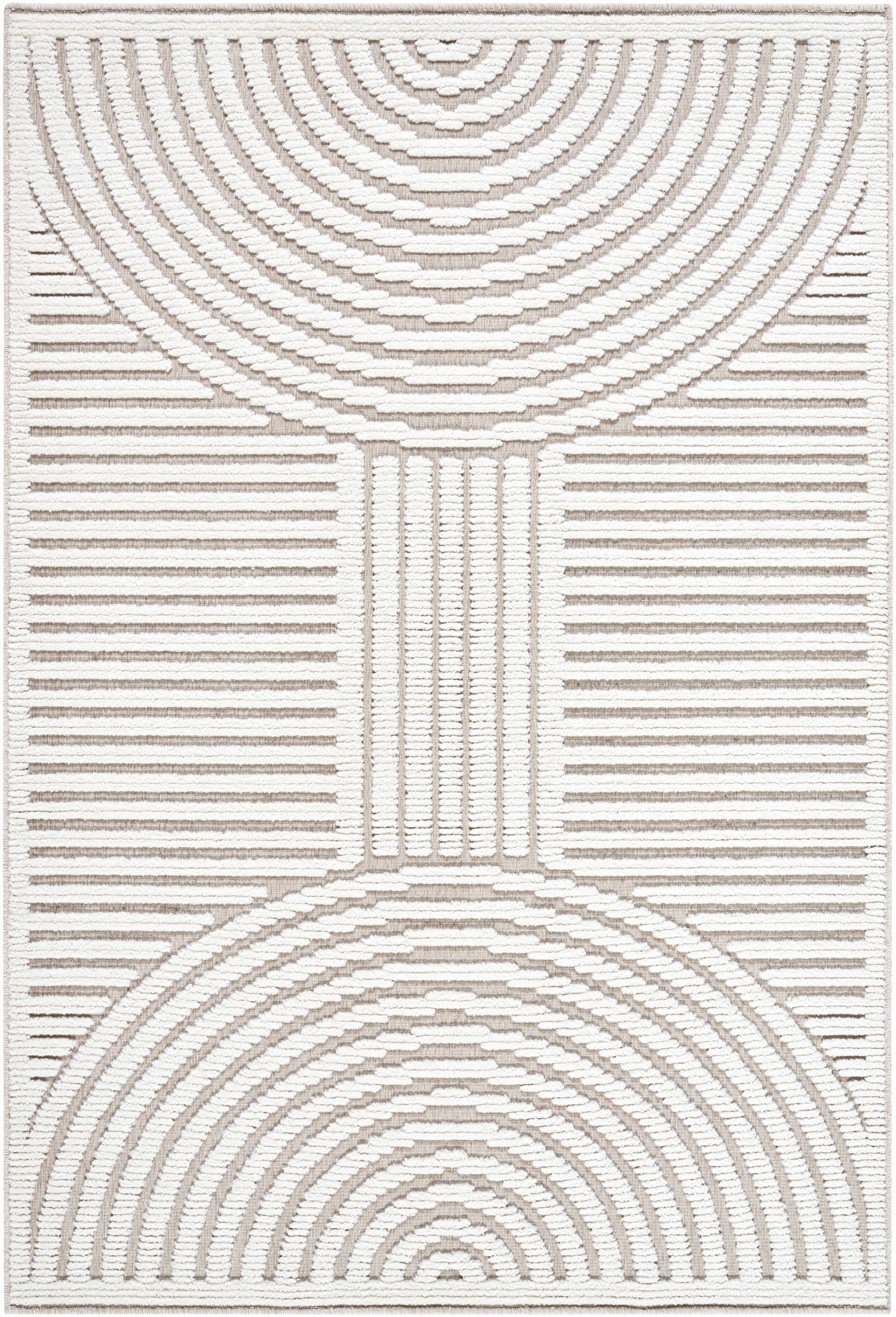 Deron Ivory 3D Rainbow Washable Rug