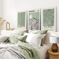 Sage Green Exhibition Art Set of 3 Prints. Bauhaus, Kusama, Matisse