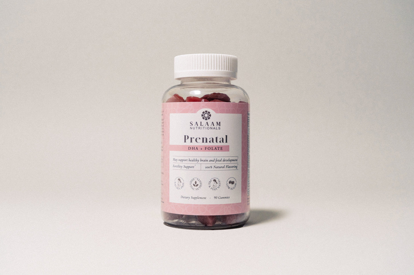 Halal Prenatal Vitamins - Gummy Multivitamins with Folate & DHA - 90 Count | Salaam Nutritionals