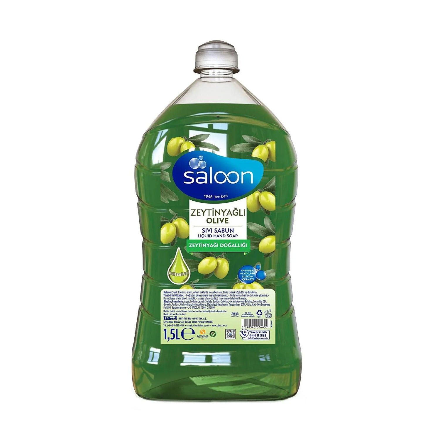 Saloon Liquid Soap Olive Oil 1.5Lt