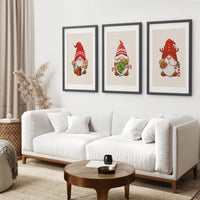 Christmas Gnomes Kids Room Decor Wall Art Set