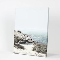 Sea Rocks and Waves Print. Blue Beige Coastal Wall Art