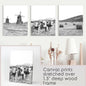 Farmhouse Black White Wall Art. Windmill, 3 Cows, Hay Bales