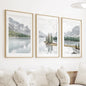 Jasper National Park Mountain Lake Triptych. Canada Nature