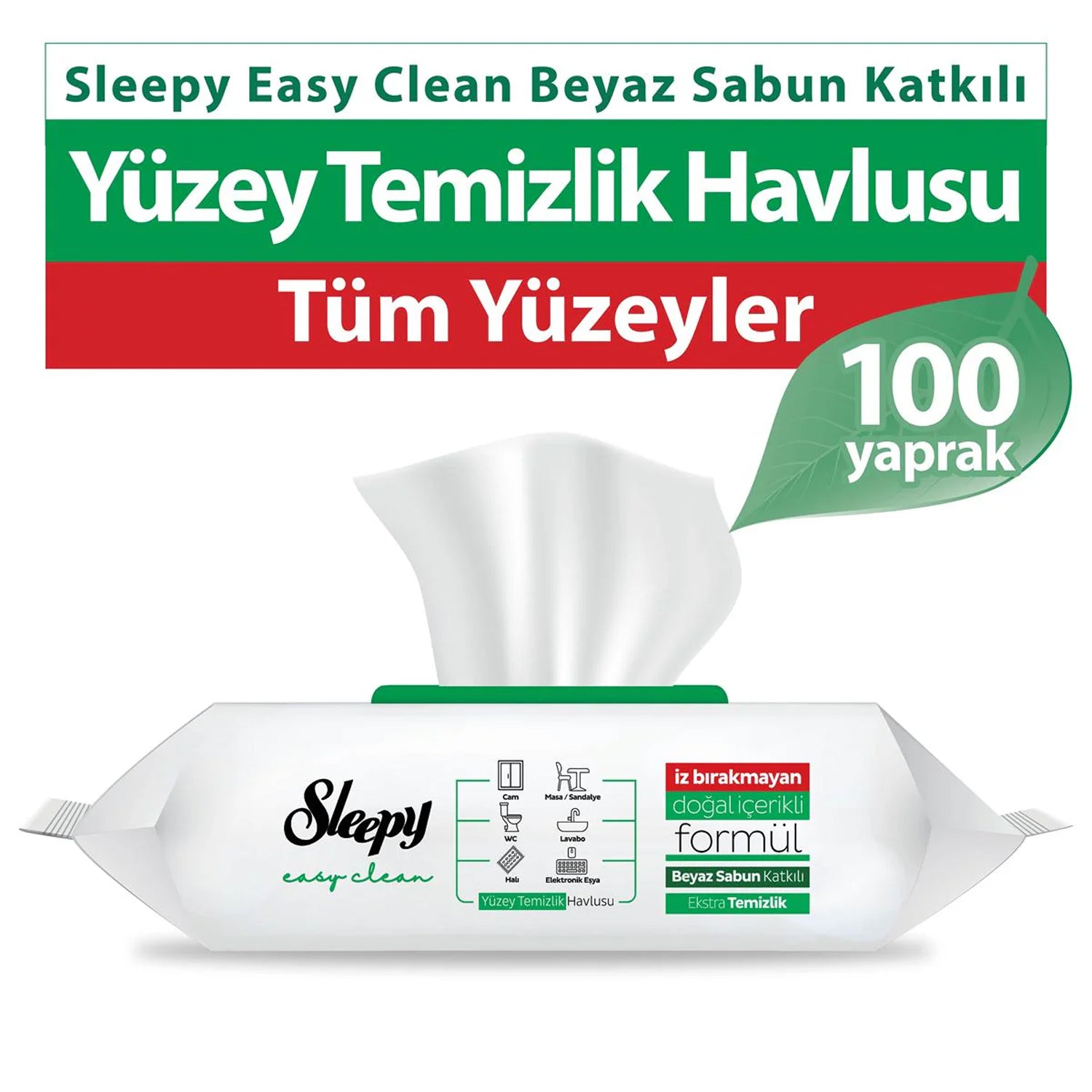 Sleepy Easy Clean Wipes Green 100Pcs