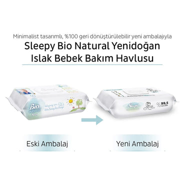 Sleepy Yenidoğan Mendilleri Mavi 40 Adet