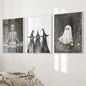 Dark Halloween Witches Wall Art Decor Print Set