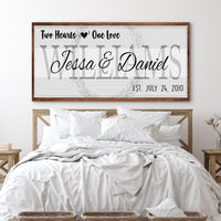 Two Hearts One Love Couple Sign