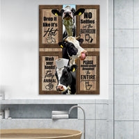Cow Bathroom Rules Sign II