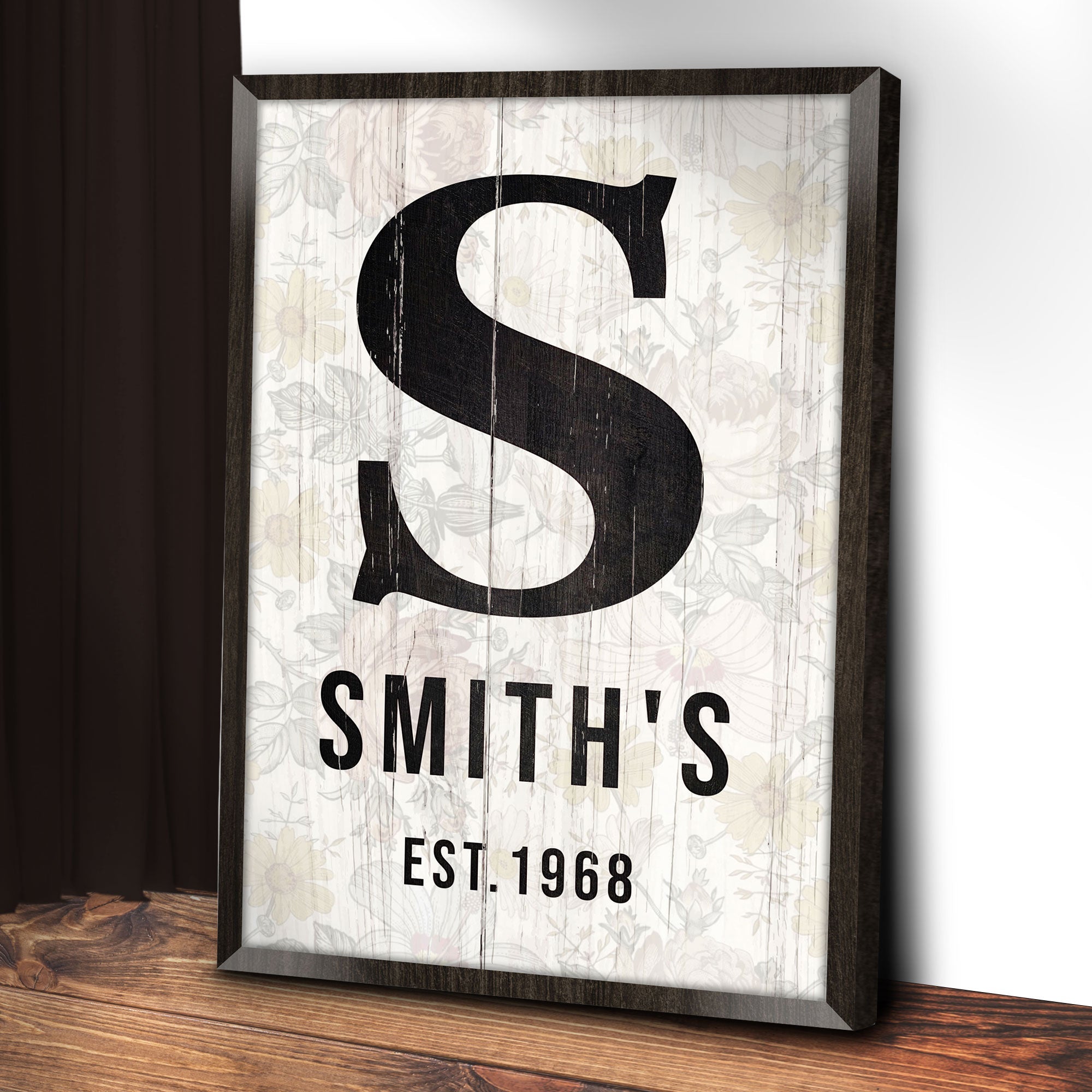 Family Name Portrait Monogram Sign