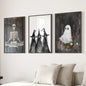 Dark Halloween Witches Wall Art Decor Print Set