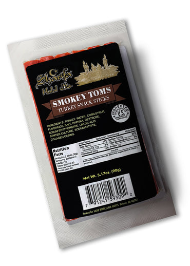 Sharifa Halal Smokey Toms Turkey Snack Sticks, (3) 3.17 oz. Package – Great Everyday Halal Turkey Snack, 100 % Real Zabiha Halal Turkey, 10g of Protein, 110 Calories, & 3g of Carbohydrates