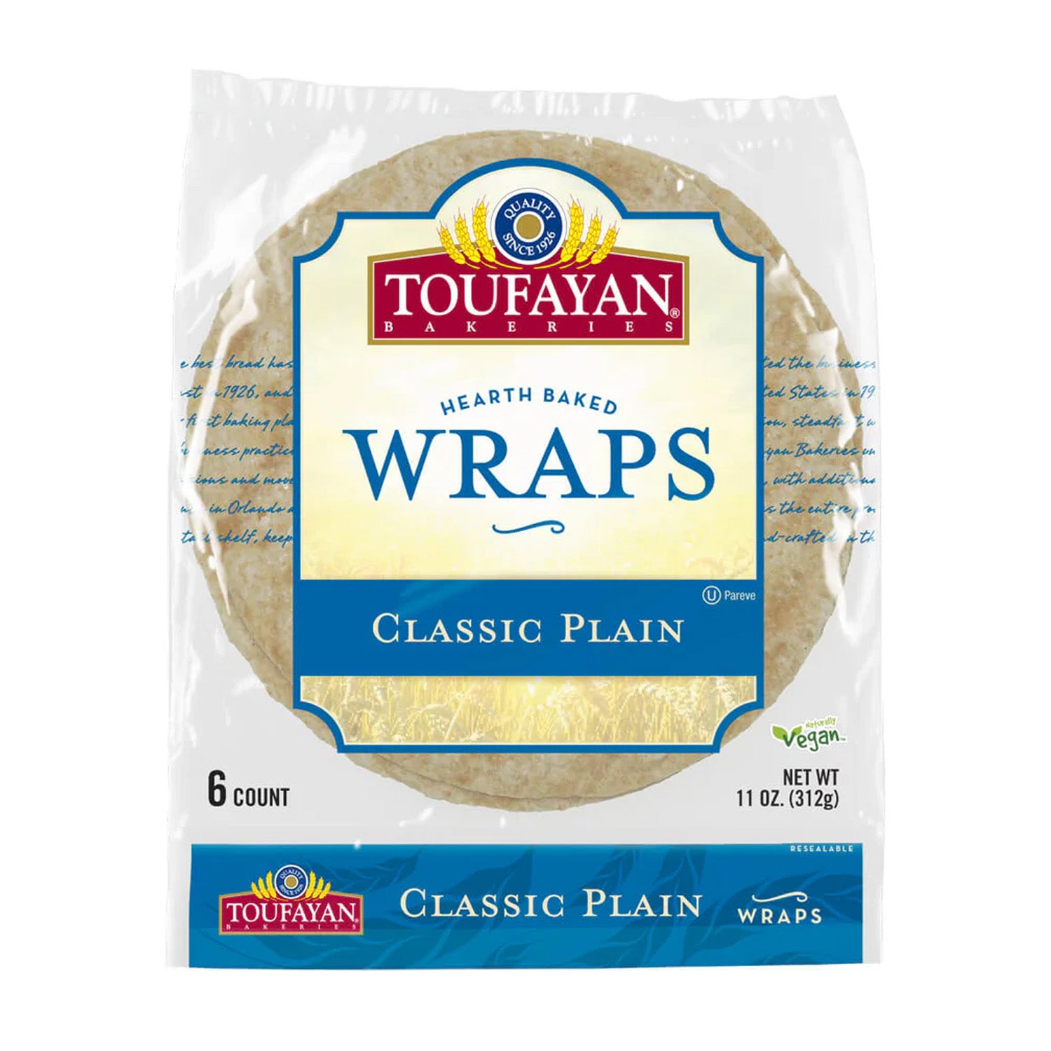 Toufayan Wraps Plain 285G