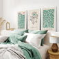 Exhibition Green Art Set of 3 Abstract Print