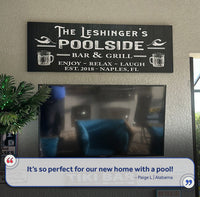 Personalized Poolside Bar And Grill Sign III