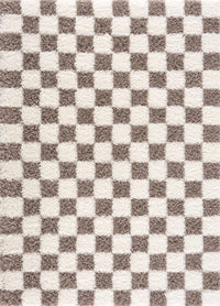 Atira Brown Checkered Area Rug