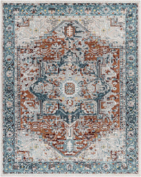 Cabacungan Blue & Rust Washable Area Rug - Clearance