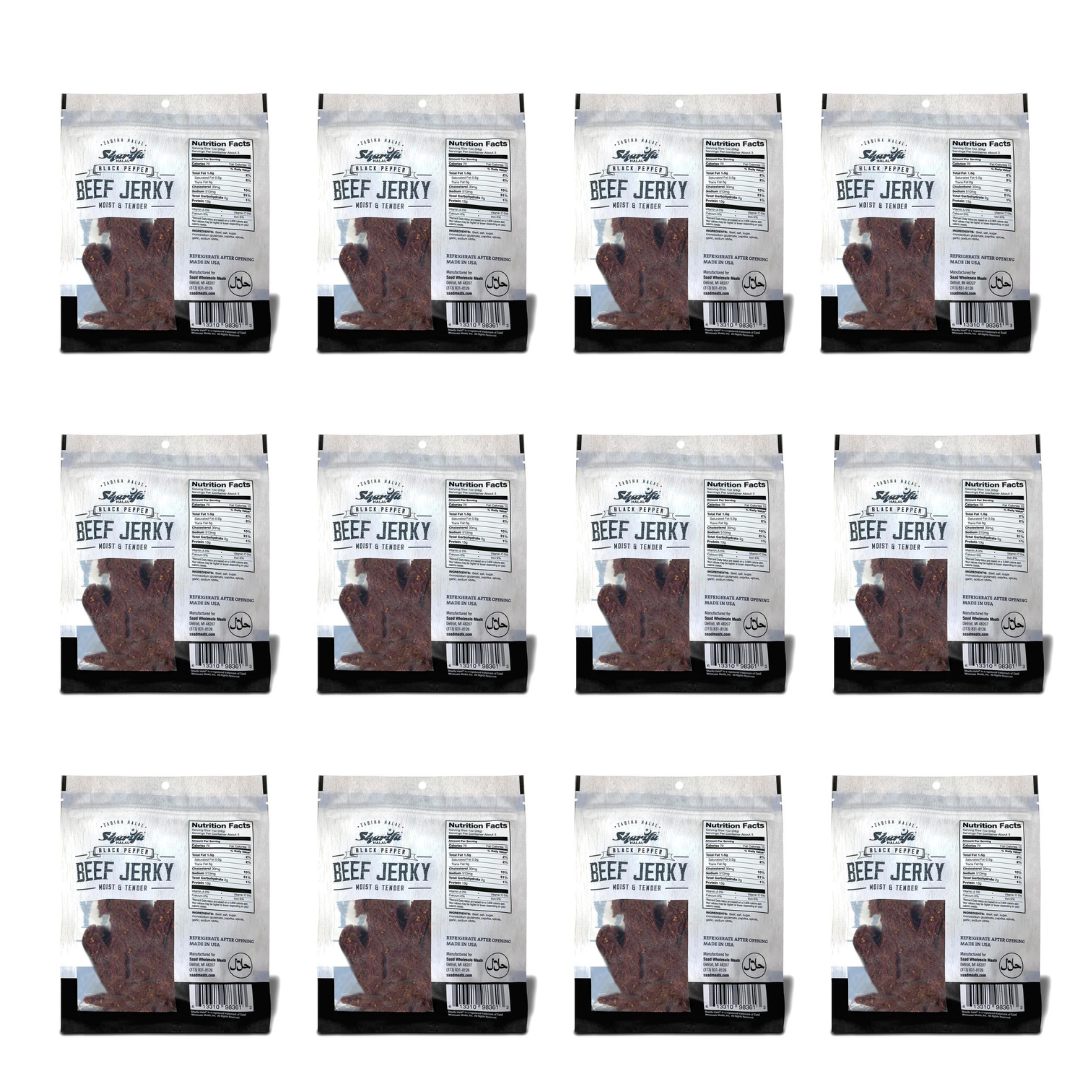 SHARIFA HELAL DANA SOSLUSU, KARABİBER, (1 Kasa) (12-2,85 OZ. POŞET) – HARİKA HER GÜN HELAL SOSLUSU DANA ETİ ATıştırmalığı, %100 GERÇEK ZABIHA HELAL DANA ETİ, 13 G PROTEİN, 70 KALORİ, 0 G TRANS YAĞ VE 2 G KARBONHİDRAT