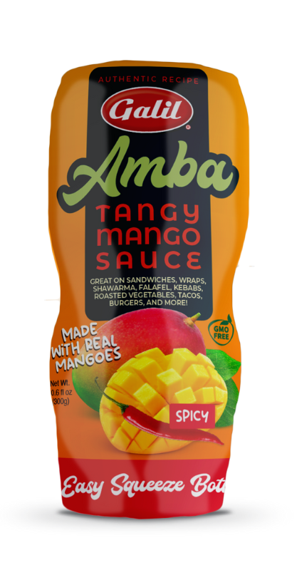 Spicy Tangy Mango Sauce | Squeeze Bottle | 10.6 oz | Galil Amba